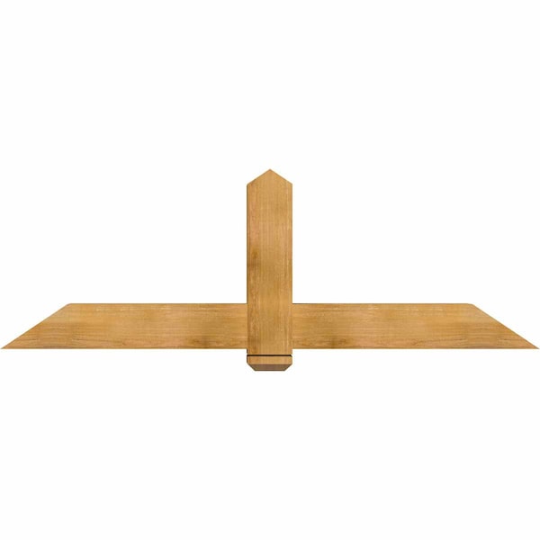 Ekena Millwork Eugene Rough Sawn Timber Gable Bracket, Western Red Cedar, 72"W x 24"H x 6"D x 6"F, 8/12 Pitch GBW072X24X0606EUG00RWR - main